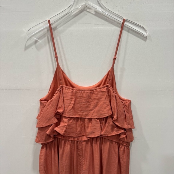 Hem & Thread Layered Ruffle Top Wide Leg Jumpsuit Thin Strap Belted Large - Picture 9 of 9